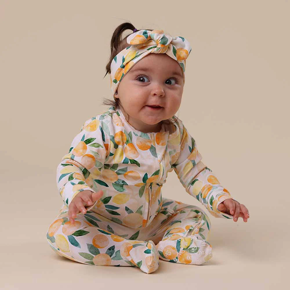 Sunny Citrus Organic Snuggle Sleepsuit Zip Footie - Image 8