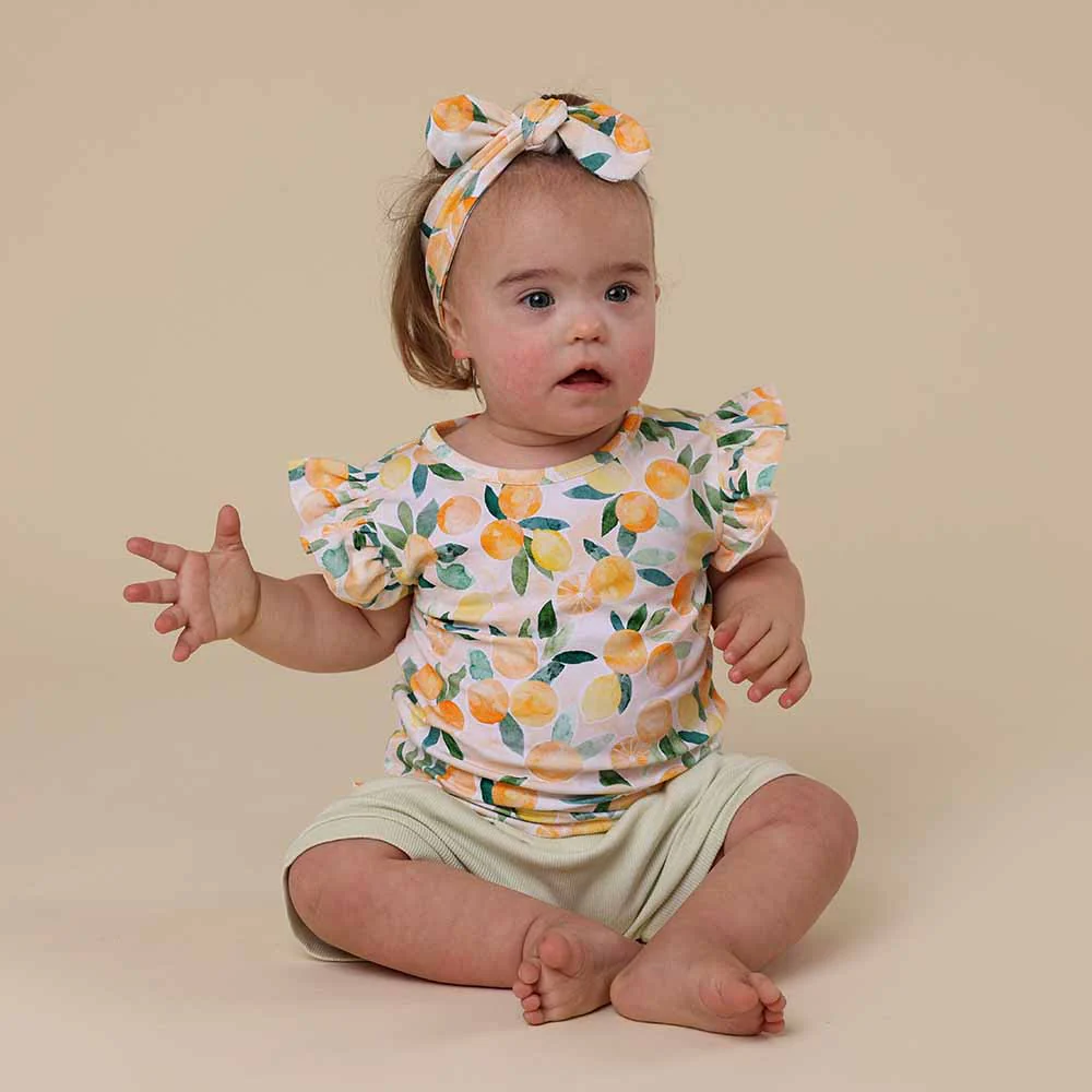 Sunny Citrus Organic T-Shirt with Frill - Image 3