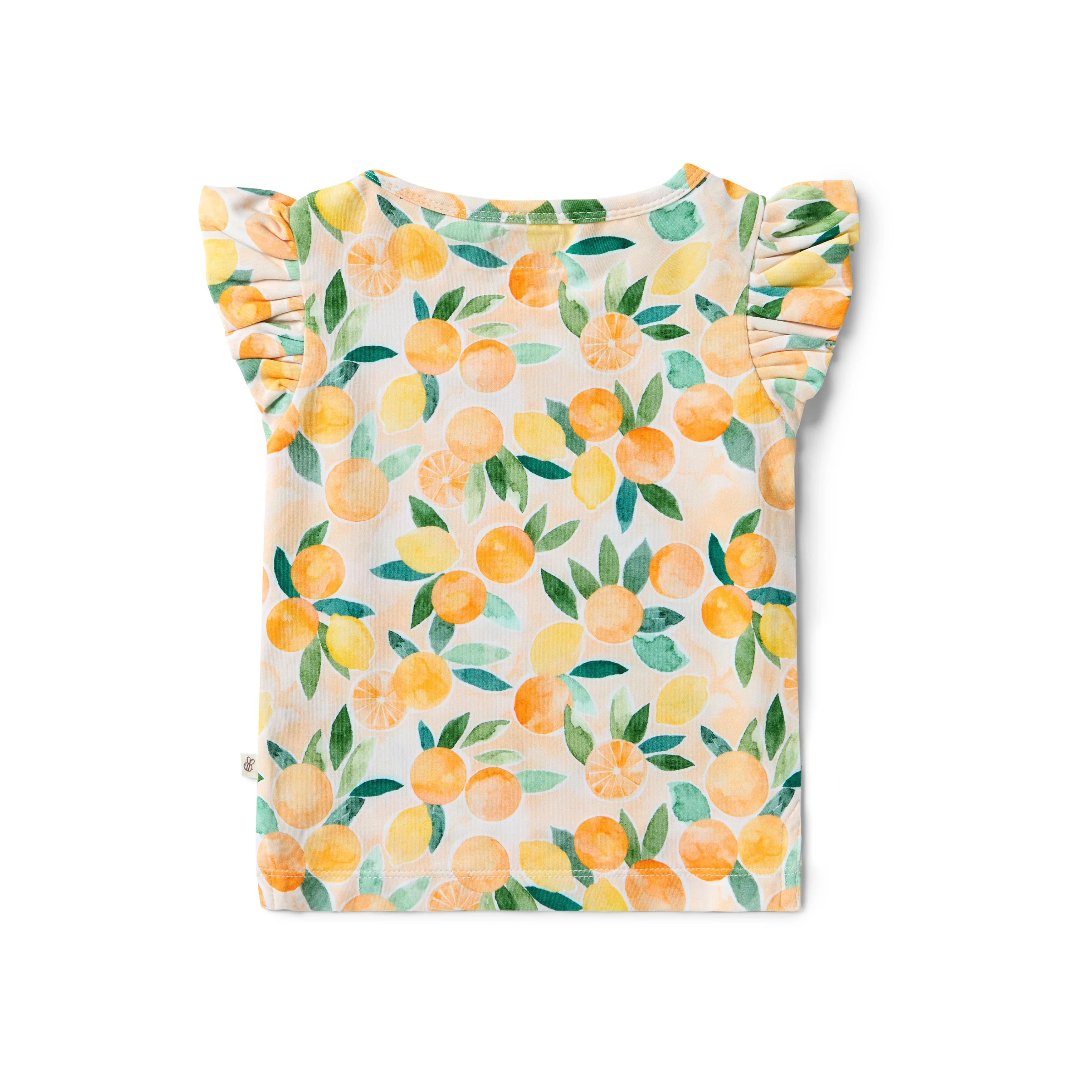 Sunny Citrus Organic T-Shirt with Frill - Image 7