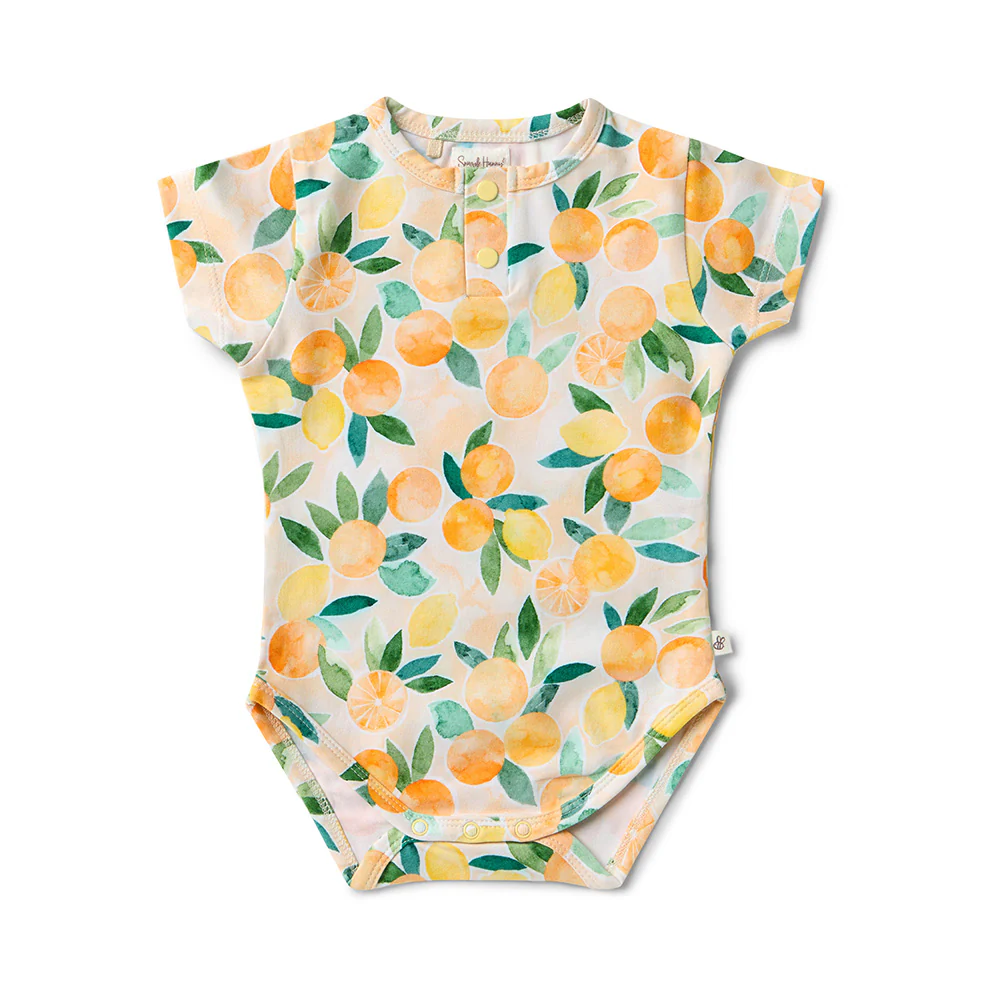 Sunny Citrus Short Sleeve Organic Bodysuit - Image 2