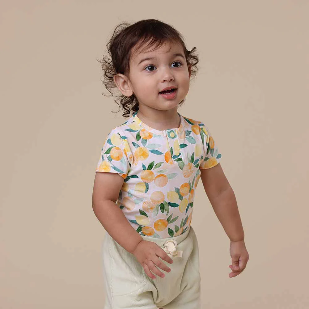 Sunny Citrus Short Sleeve Organic Bodysuit - Image 3