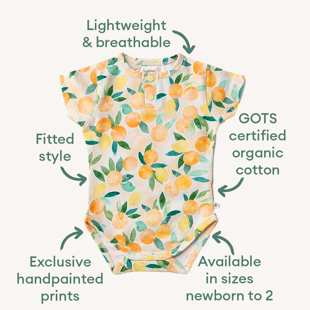 Sunny Citrus Short Sleeve Organic Bodysuit - Image 4