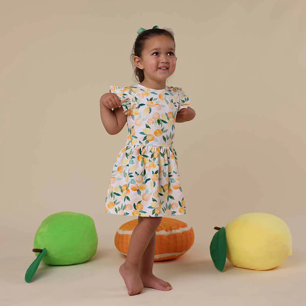 Sunny Citrus Short Sleeve Organic Dress - Image 10