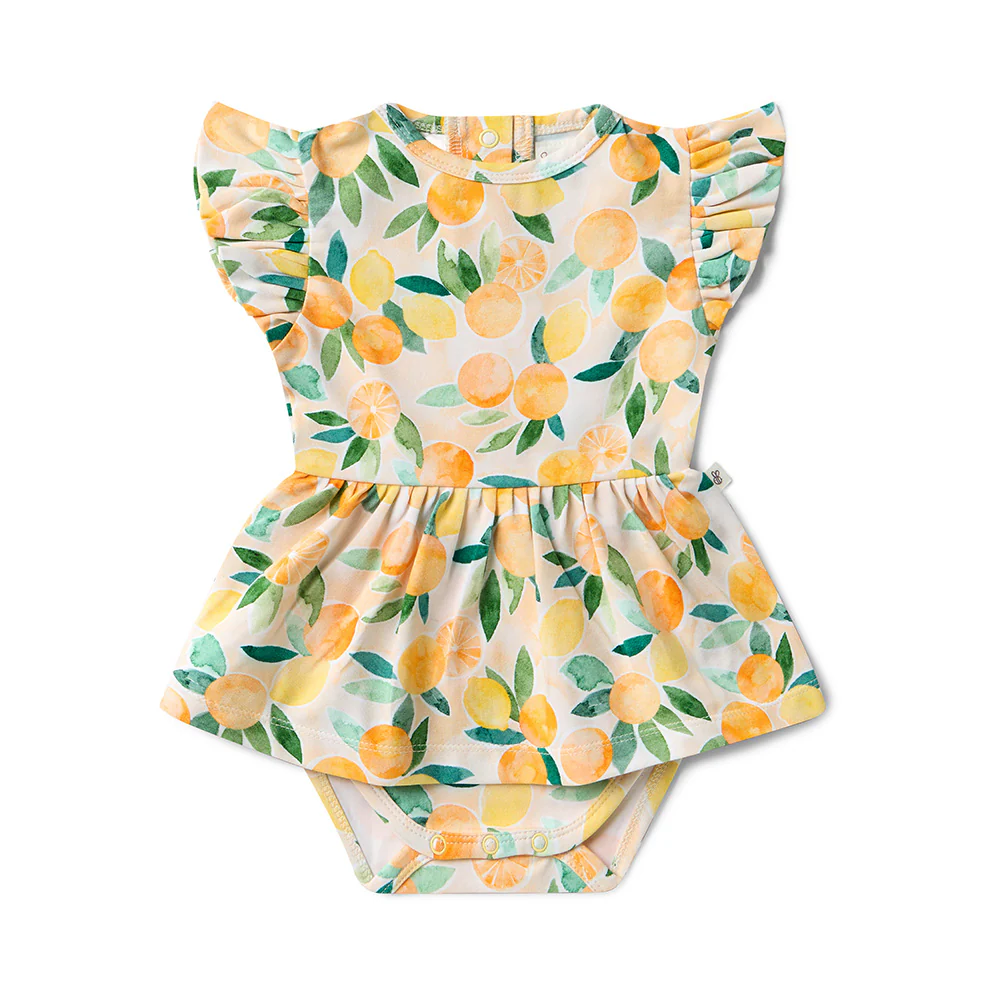 Sunny Citrus Short Sleeve Organic Dress - Image 2