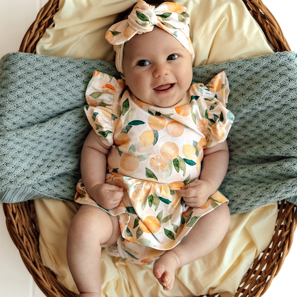 Sunny Citrus Short Sleeve Organic Dress - Image 3