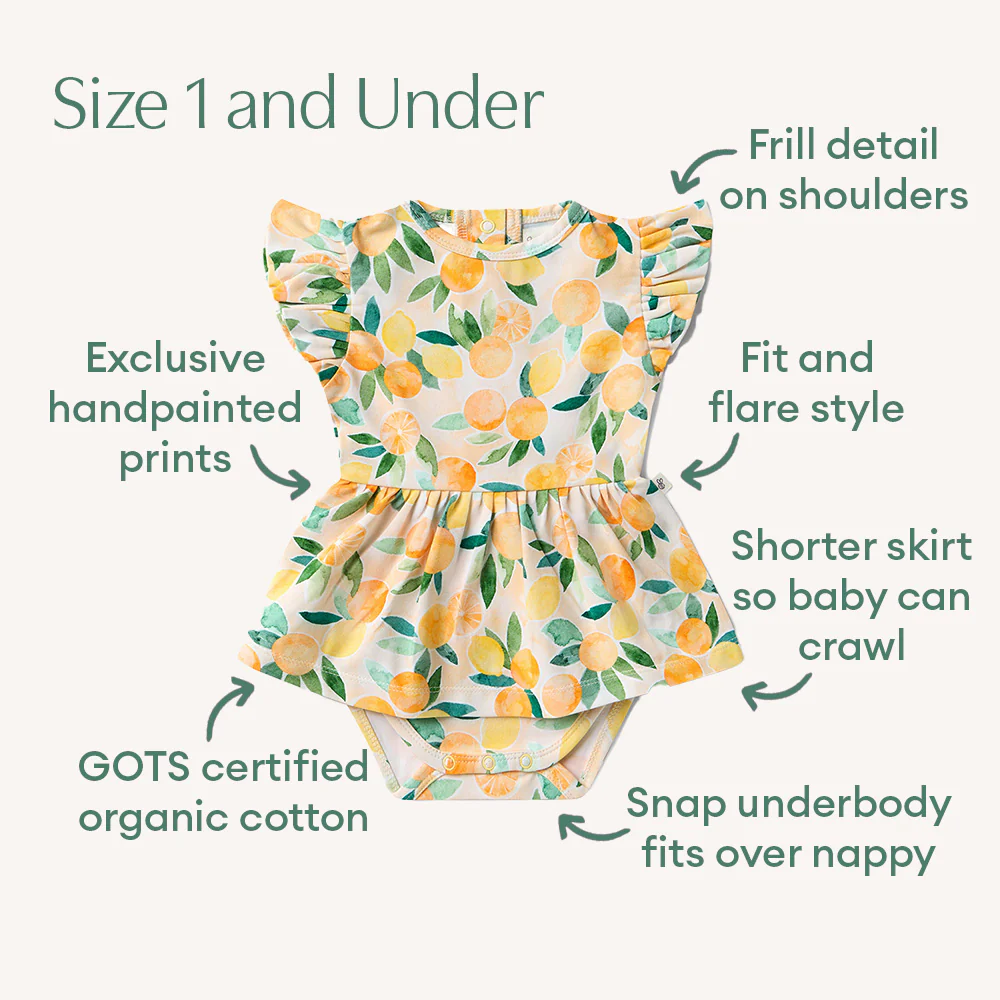 Sunny Citrus Short Sleeve Organic Dress - Image 4