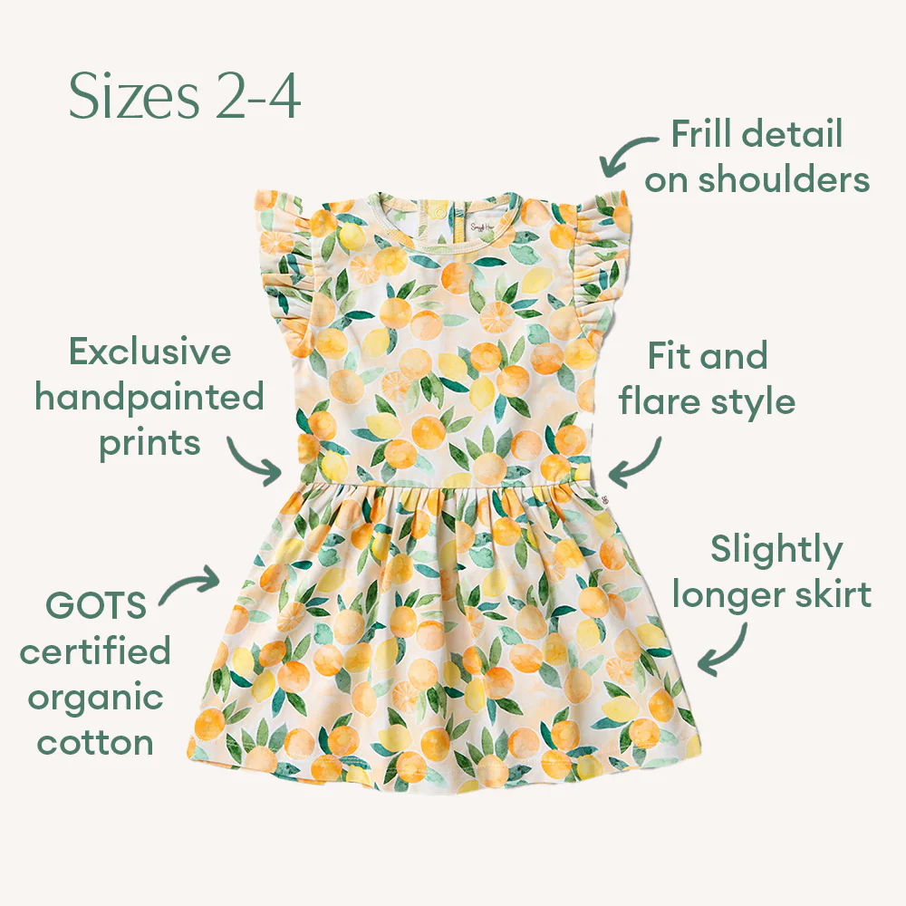 Sunny Citrus Short Sleeve Organic Dress - Image 5