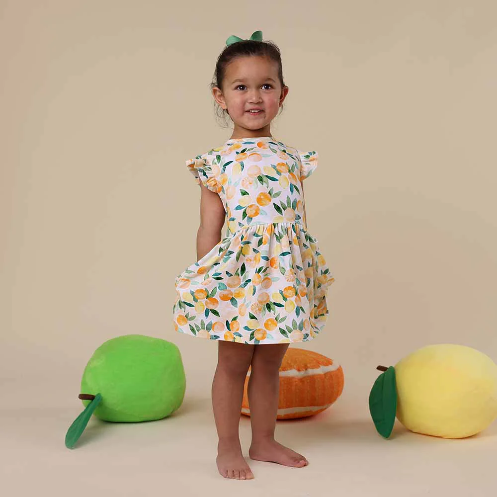Sunny Citrus Short Sleeve Organic Dress - Image 7