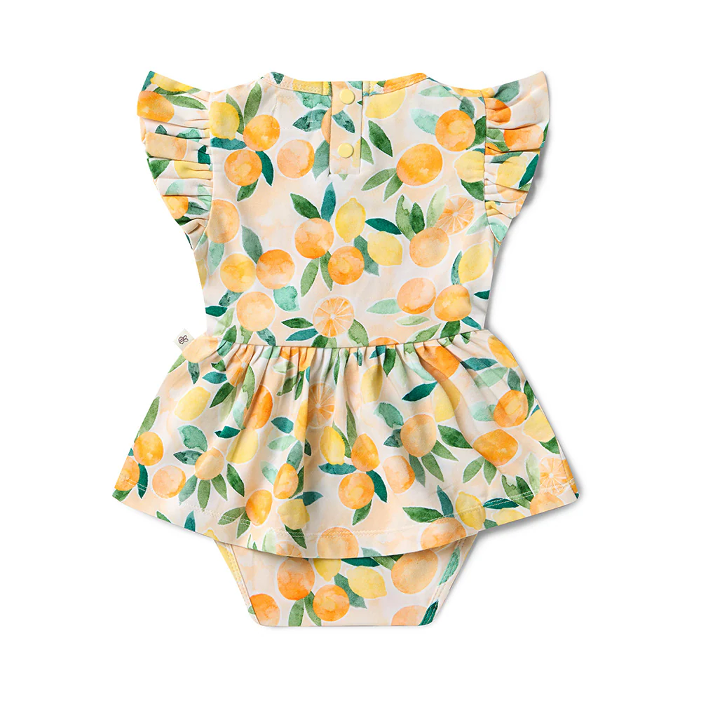 Sunny Citrus Short Sleeve Organic Dress - Image 8