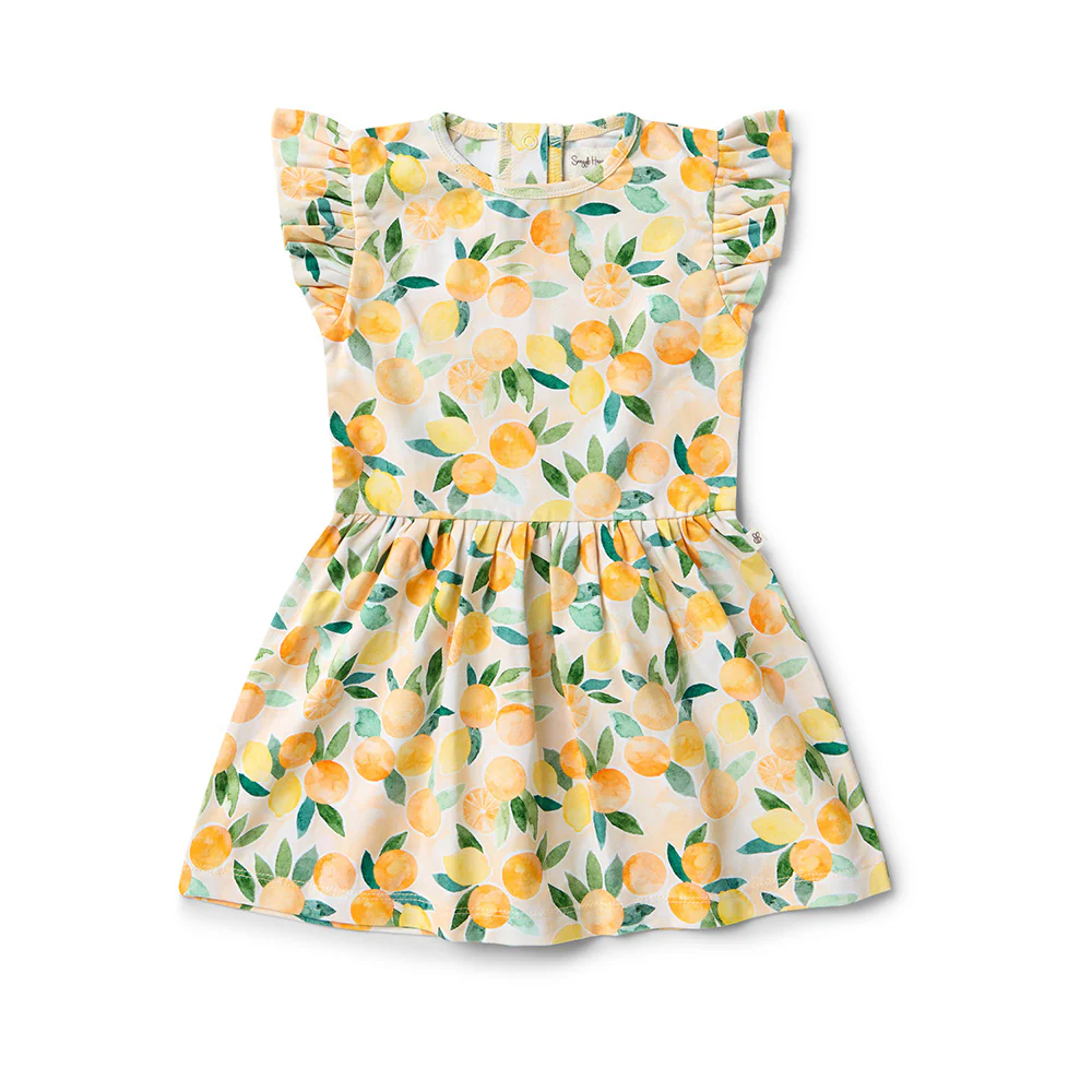 Sunny Citrus Short Sleeve Organic Dress - Image 9