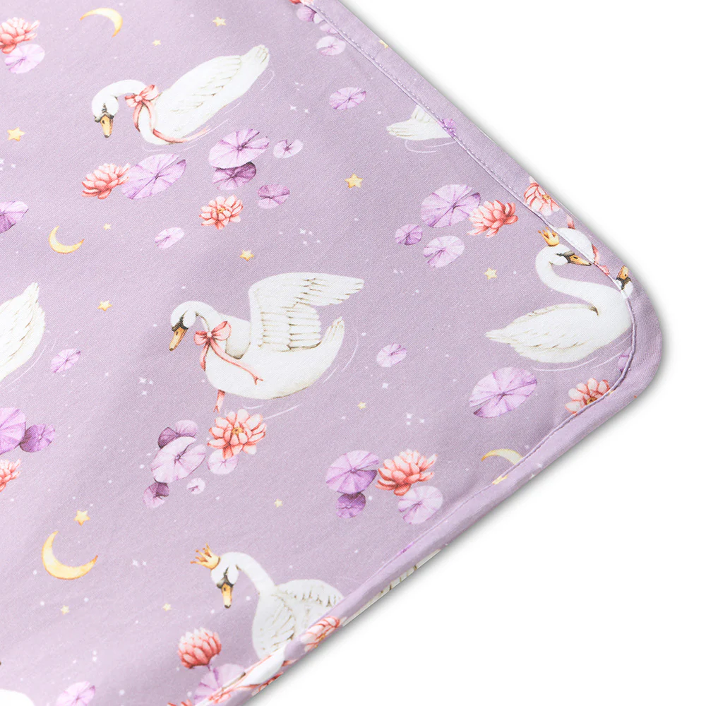 Swan Lake Organic Baby Towel & Wash Cloth Set - Image 6