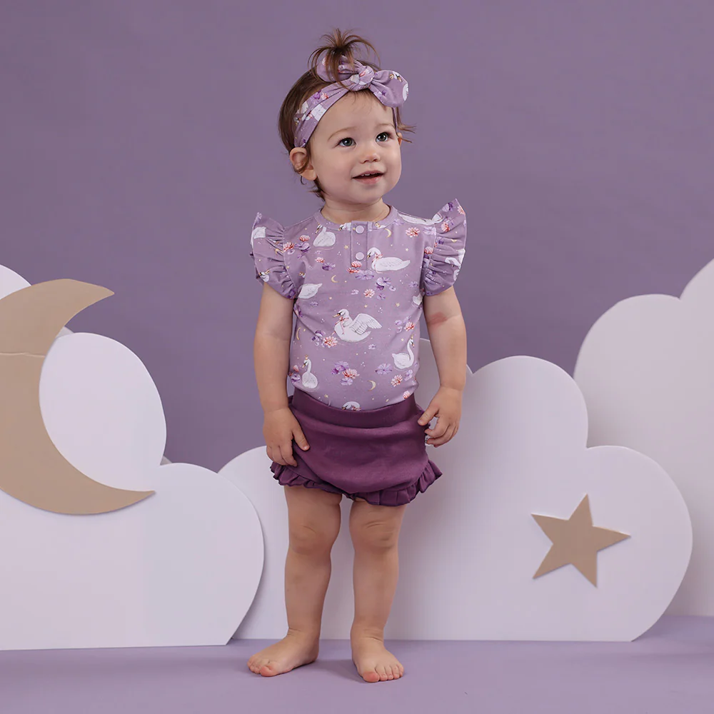 Swan Lake Short Sleeve Organic Bodysuit with Frill - Image 10