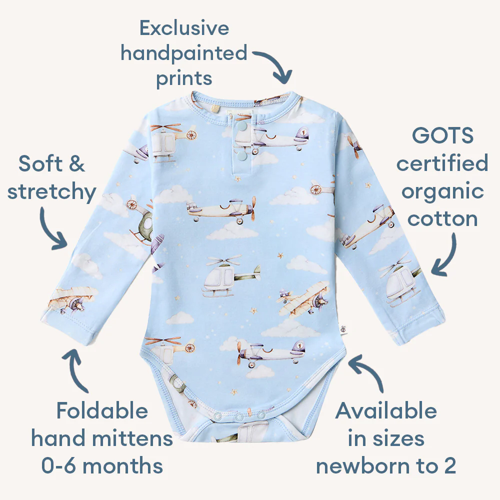 Taking Flight Long Sleeve Organic Bodysuit - Image 4