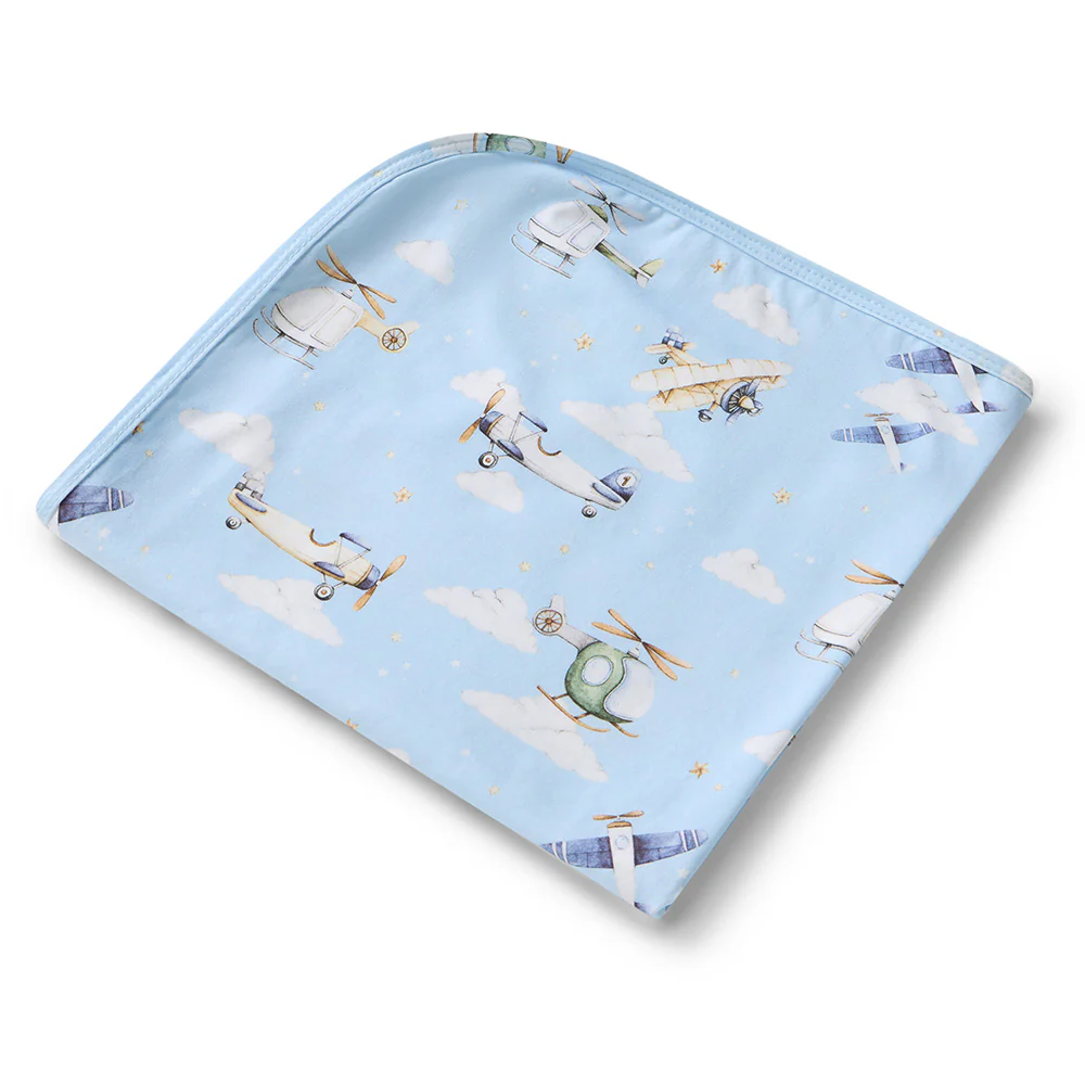 Taking Flight Organic Jersey Wrap & Beanie Set - Image 4
