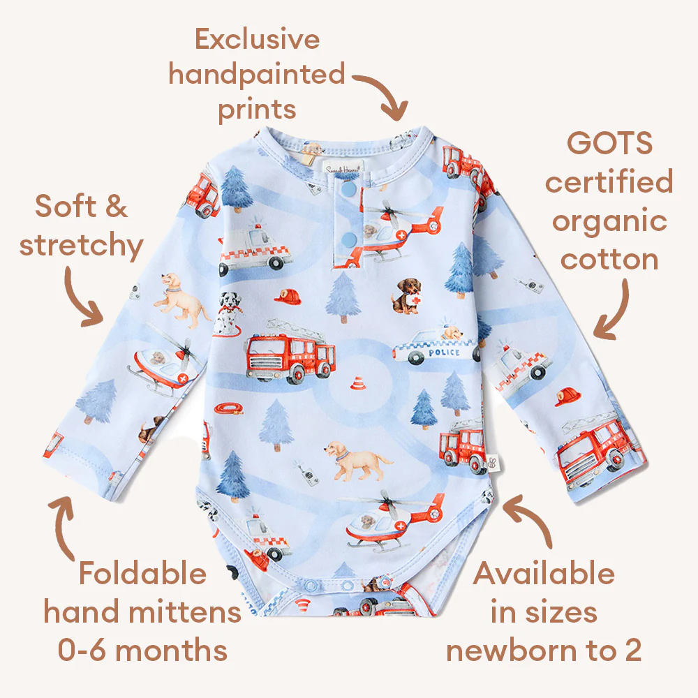 To The Rescue Long Sleeve Organic Bodysuit - Image 7