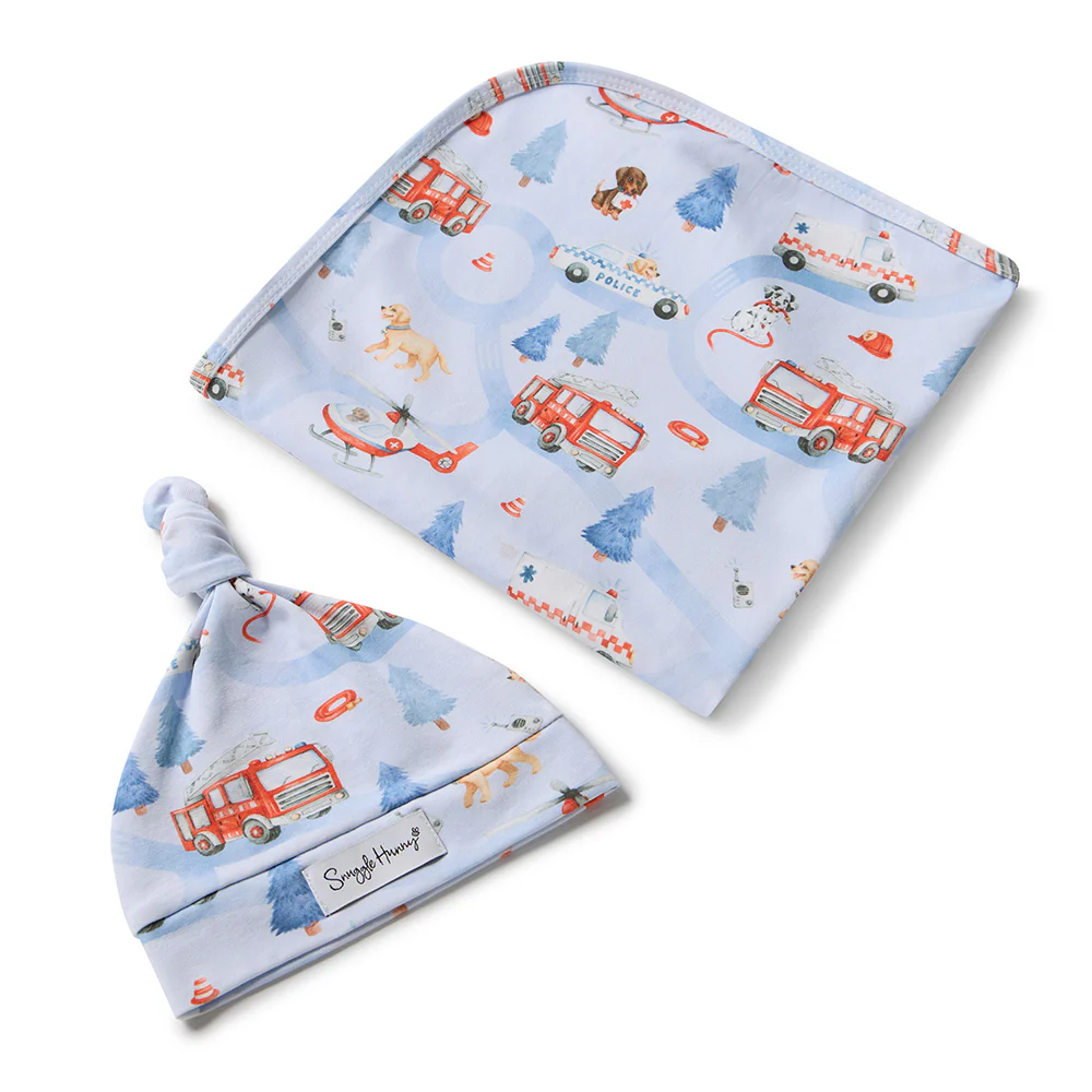 To The Rescue Organic Jersey Wrap & Beanie Set - Image 2