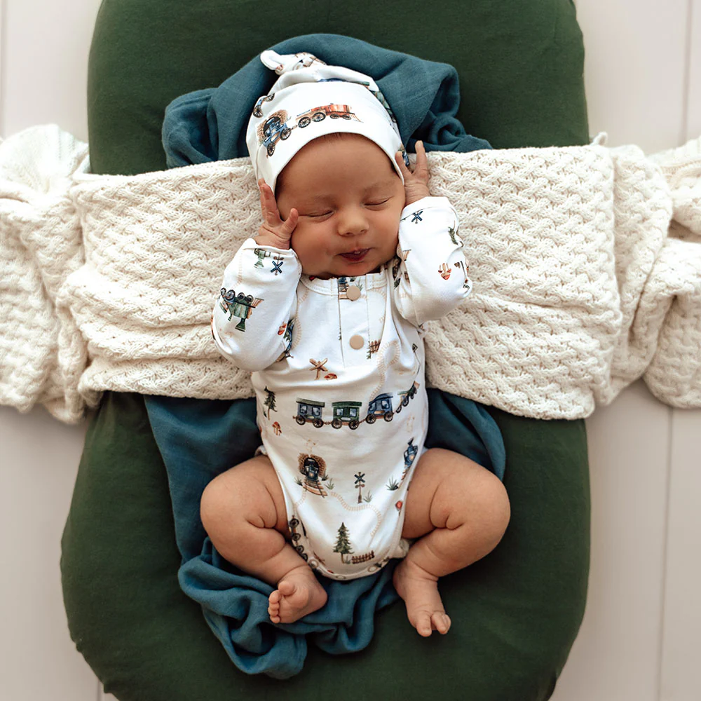 Trains Long Sleeve Organic Bodysuit - Image 10