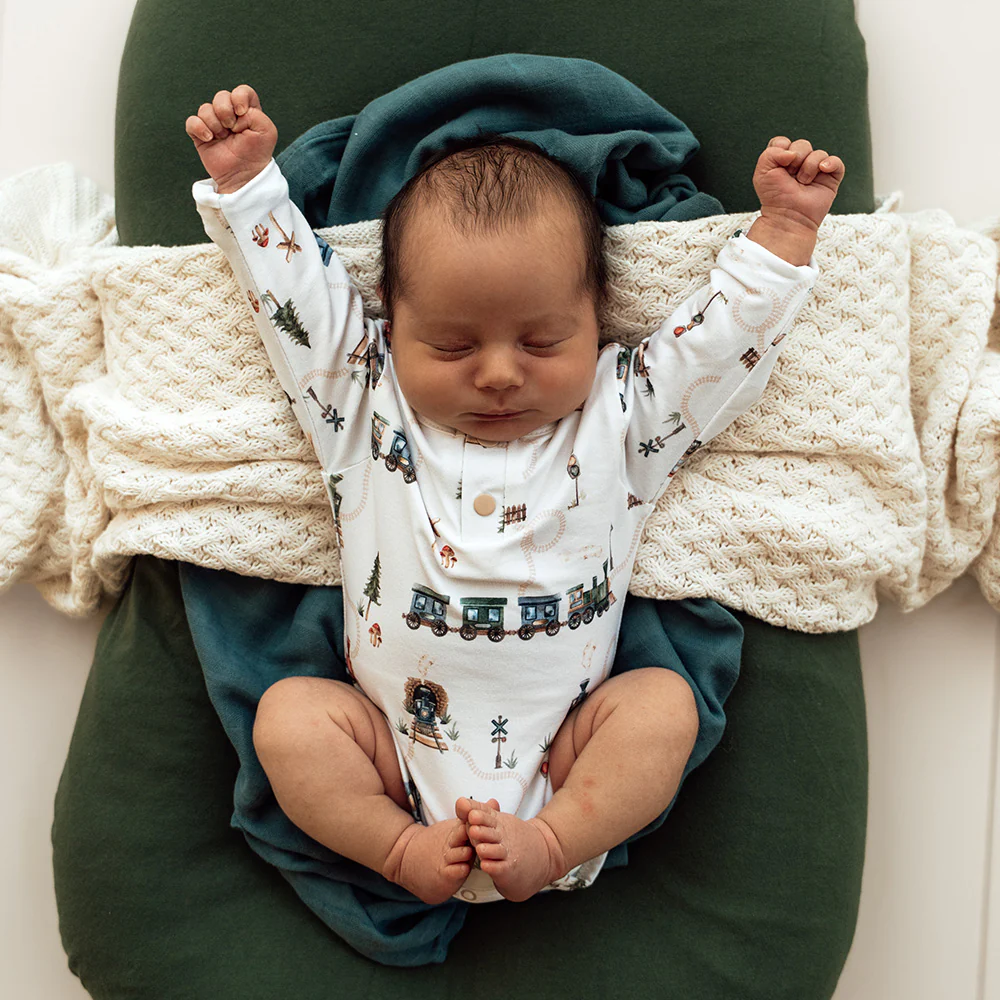 Trains Long Sleeve Organic Bodysuit - Image 7