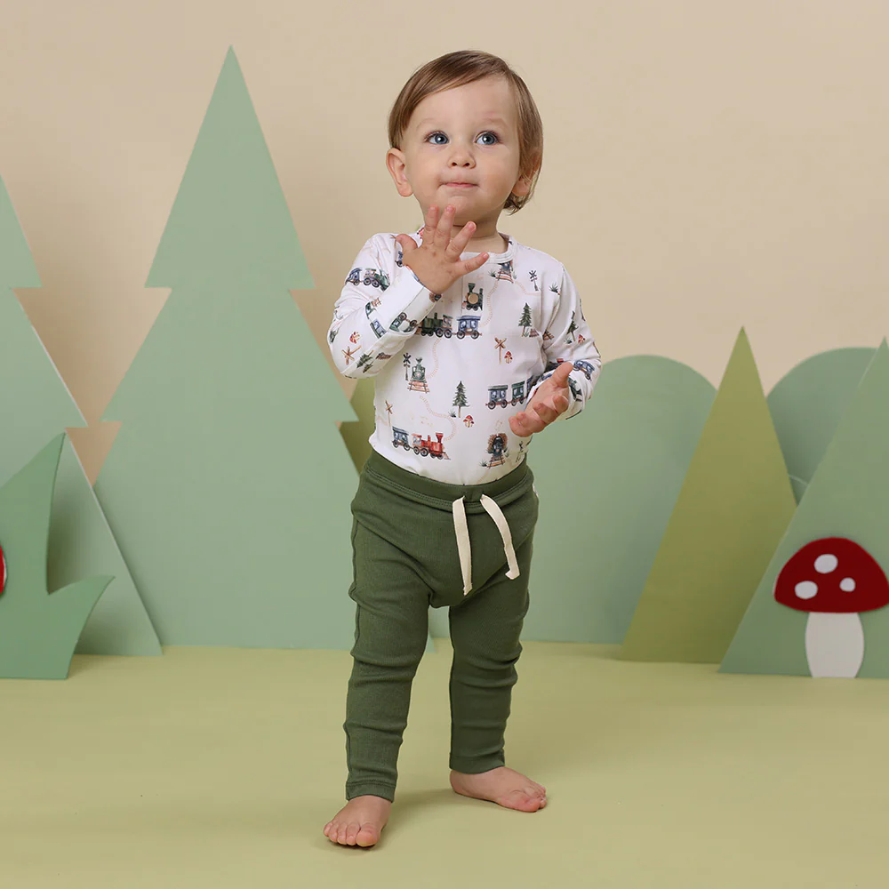 Trains Long Sleeve Organic Bodysuit - Image 9