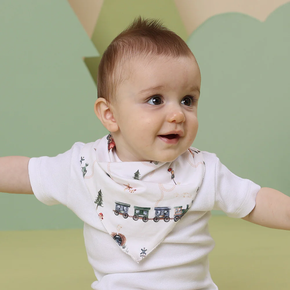 Trains Organic Dribble Bib - Image 3