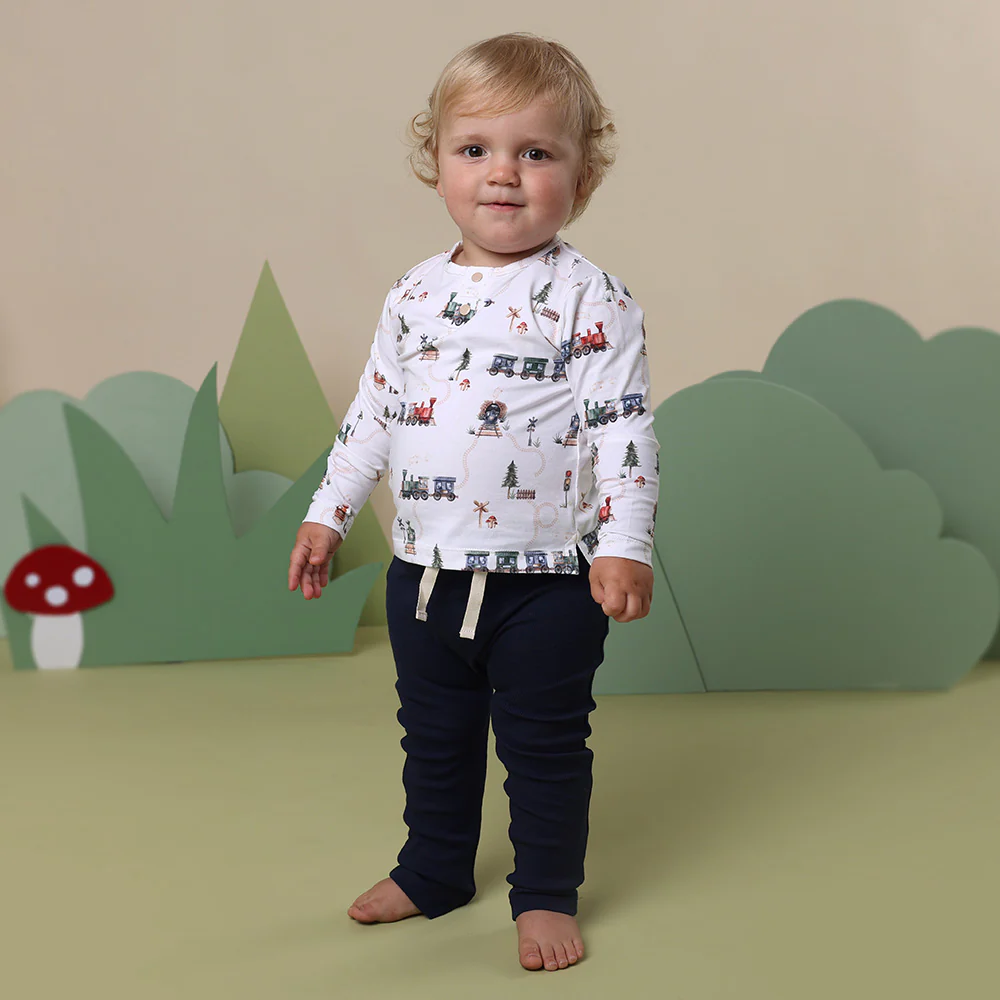 Trains Organic Long Sleeve Top - Image 3