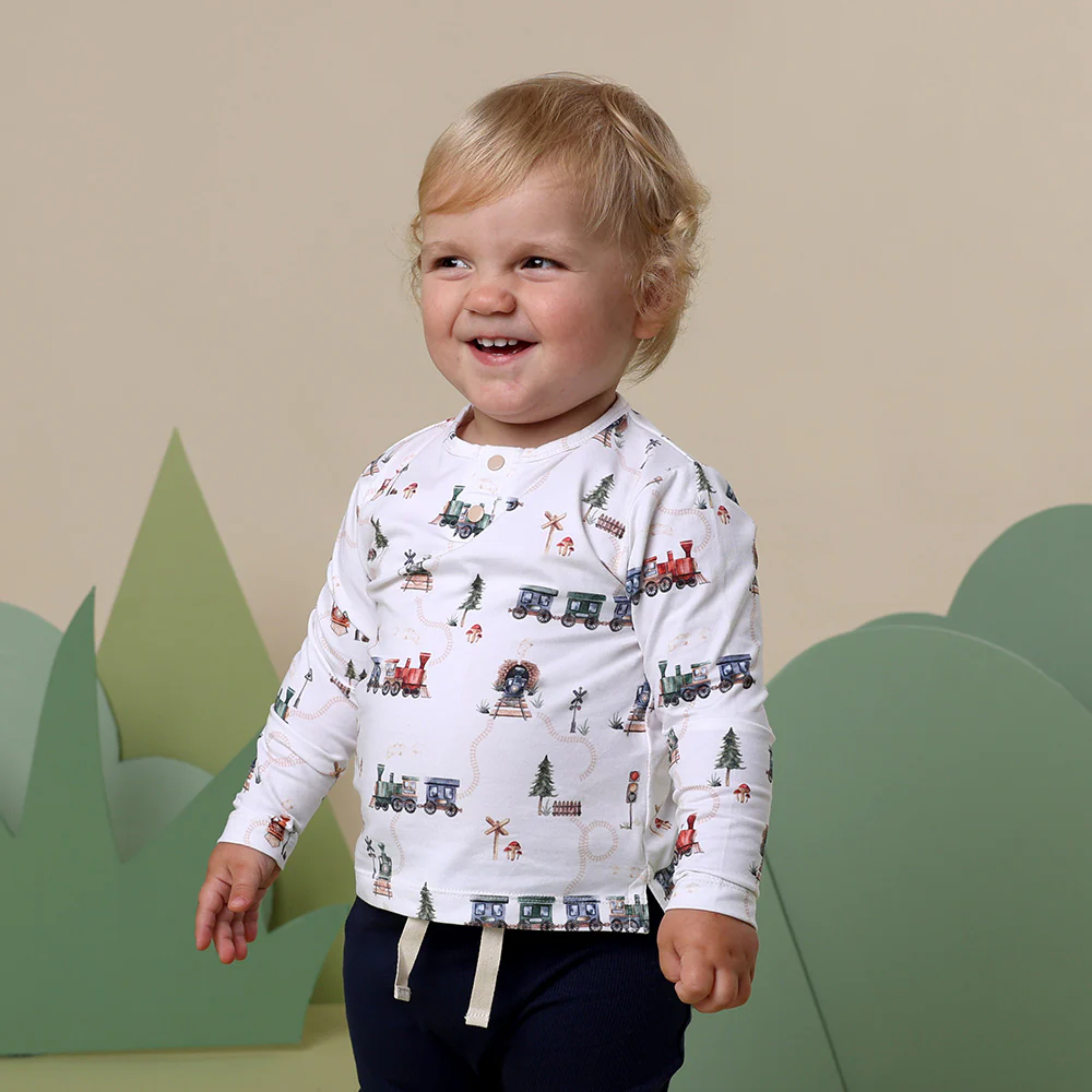 Trains Organic Long Sleeve Top - Image 6