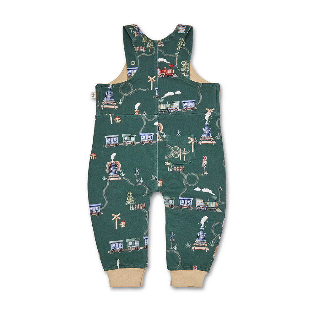 Trains Organic Snuggle Overalls - Image 4