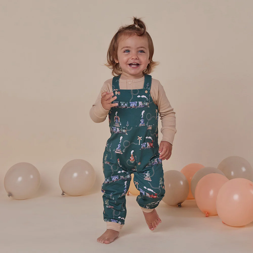 Trains Organic Snuggle Overalls - Image 7