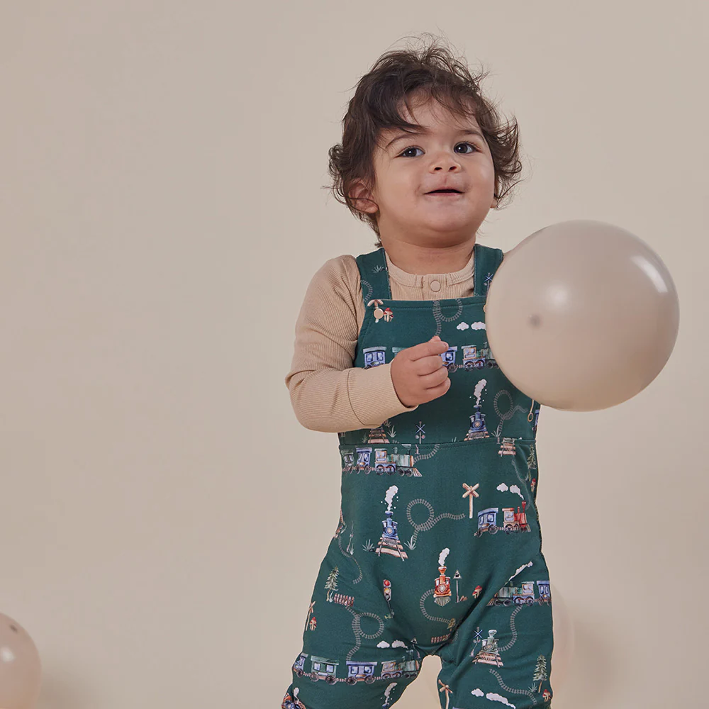 Trains Organic Snuggle Overalls - Image 8