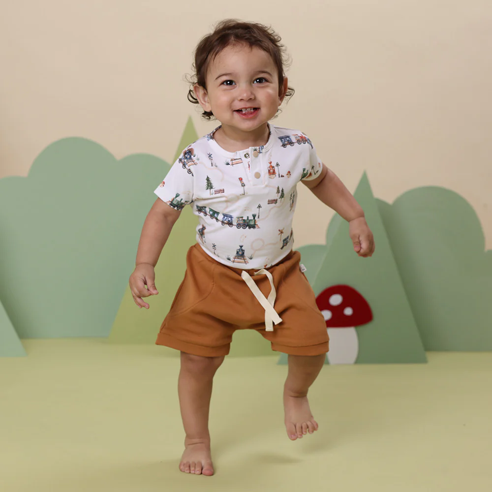 Trains Short Sleeve Organic Bodysuit - Image 3