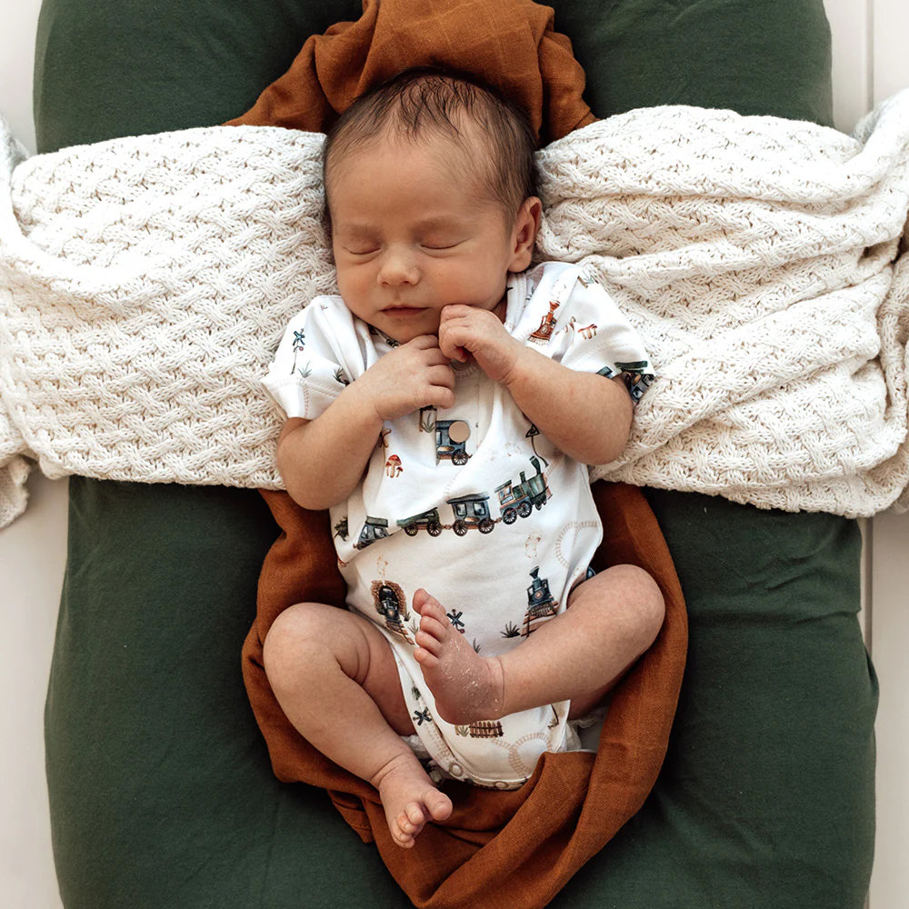 Trains Short Sleeve Organic Bodysuit - Image 5