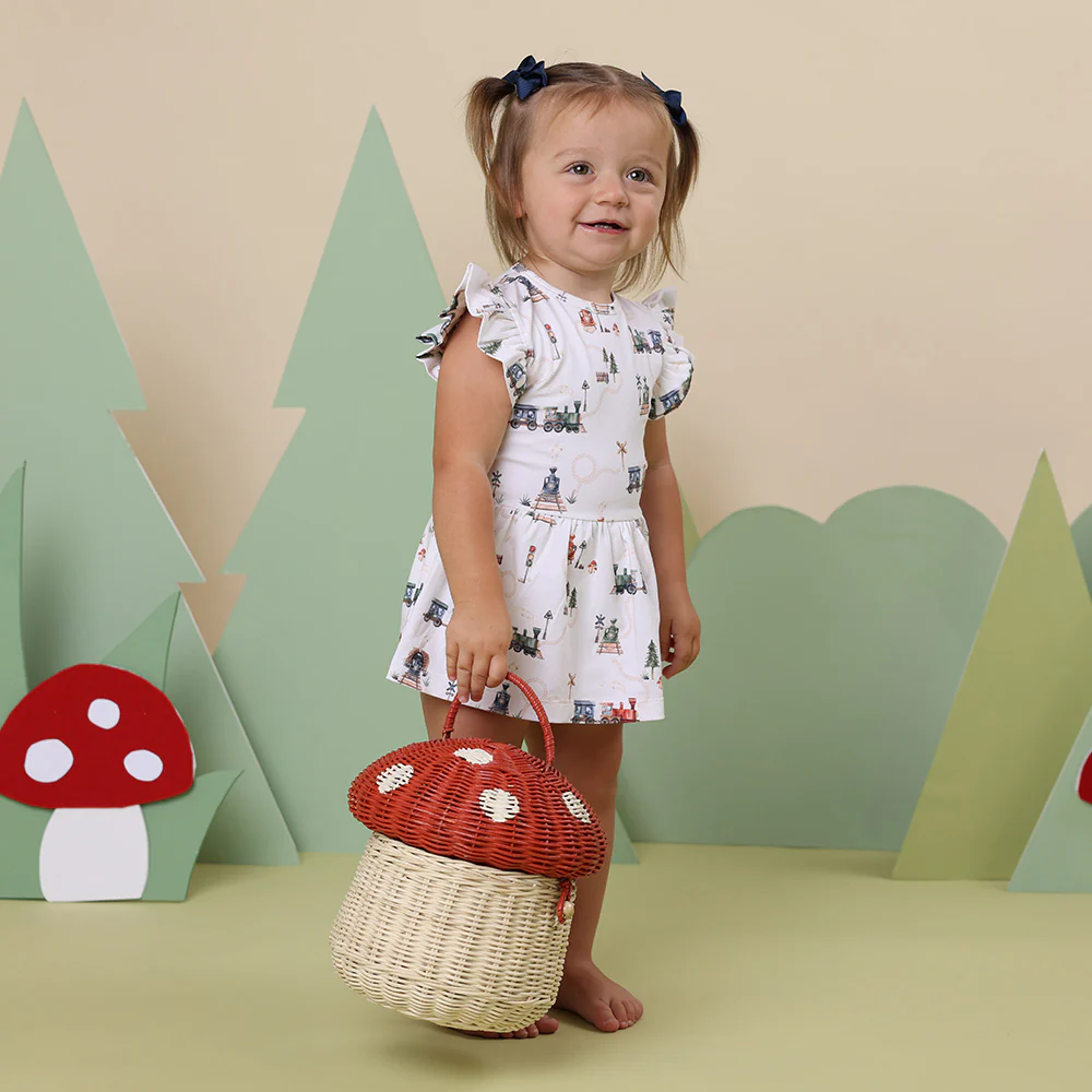 Trains Short Sleeve Organic Dress - Image 9