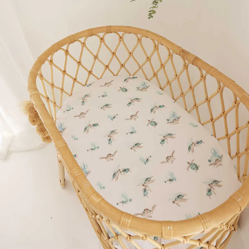 Turtle Organic Bassinet Sheet / Change Pad Cover - Image 11