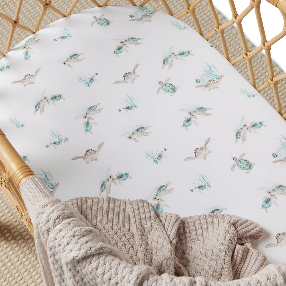 Turtle Organic Bassinet Sheet / Change Pad Cover - Image 2