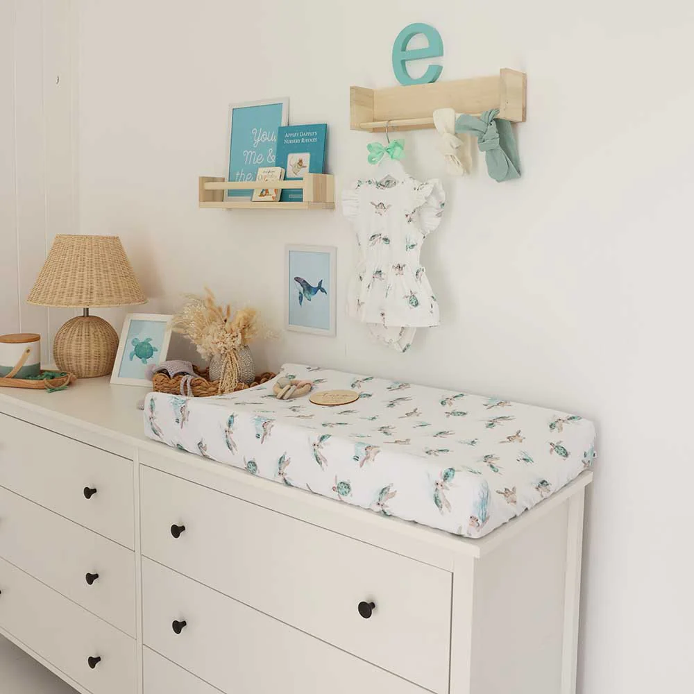 Turtle Organic Bassinet Sheet / Change Pad Cover - Image 3