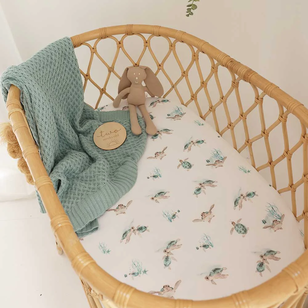 Turtle Organic Bassinet Sheet / Change Pad Cover - Image 4