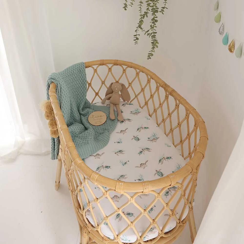 Turtle Organic Bassinet Sheet / Change Pad Cover - Image 5