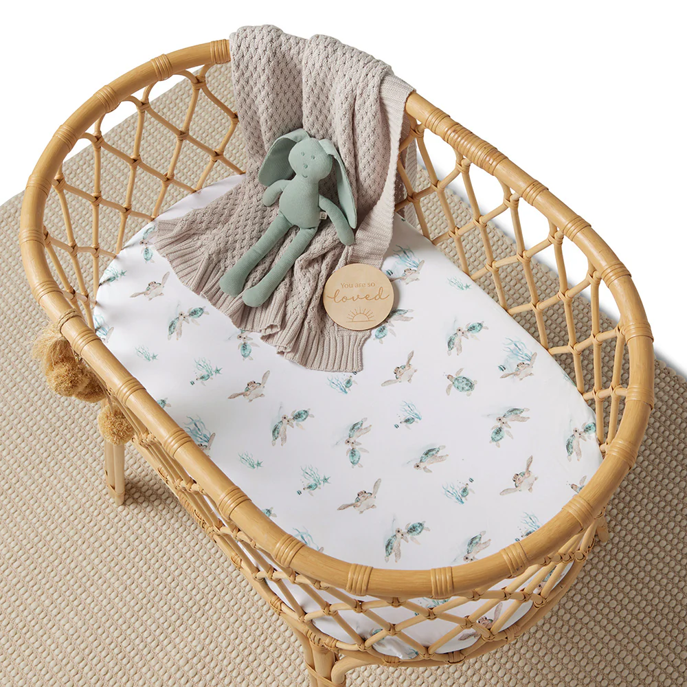 Turtle Organic Bassinet Sheet / Change Pad Cover - Image 6