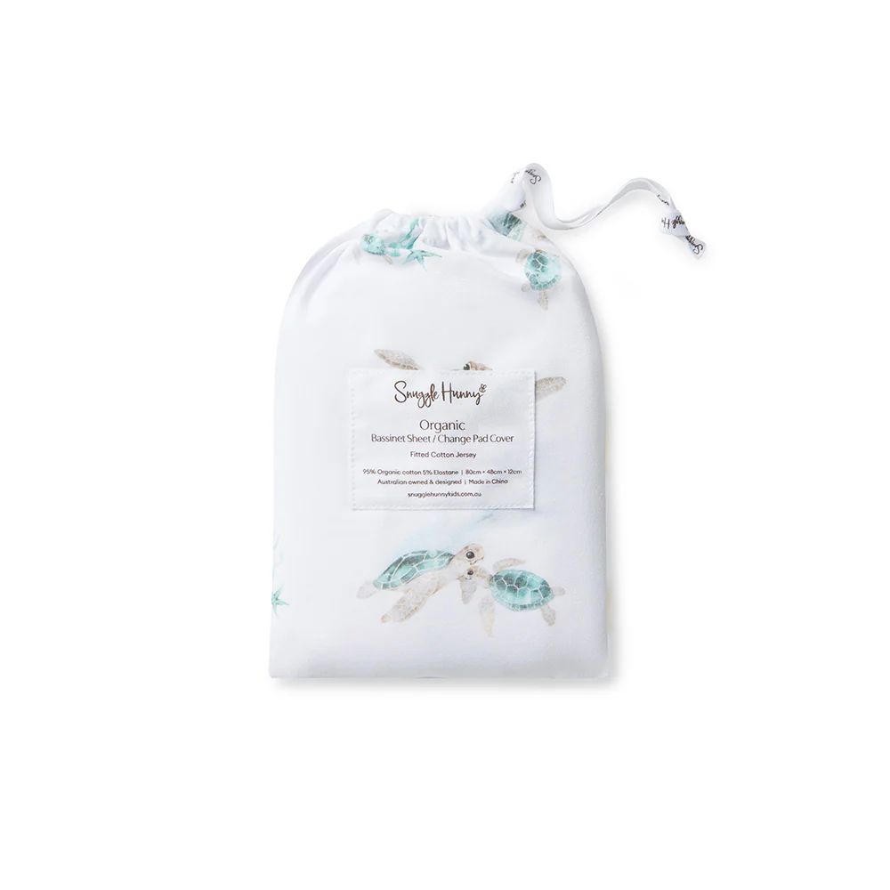 Turtle Organic Bassinet Sheet / Change Pad Cover - Image 7