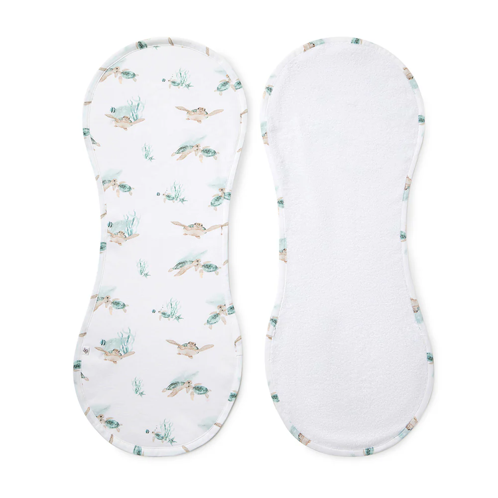 Turtle Organic Cotton Burp Cloth - Image 2