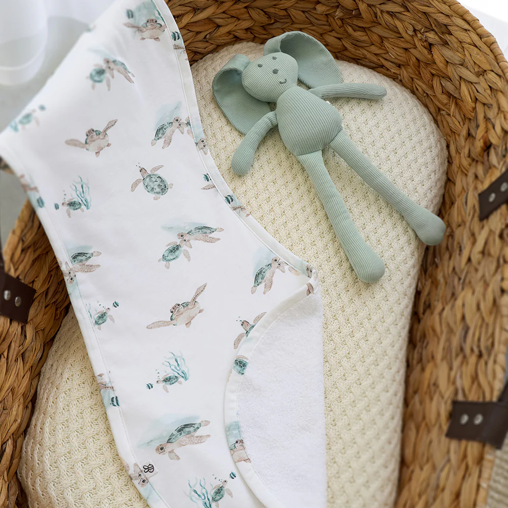 Turtle Organic Cotton Burp Cloth - Image 3
