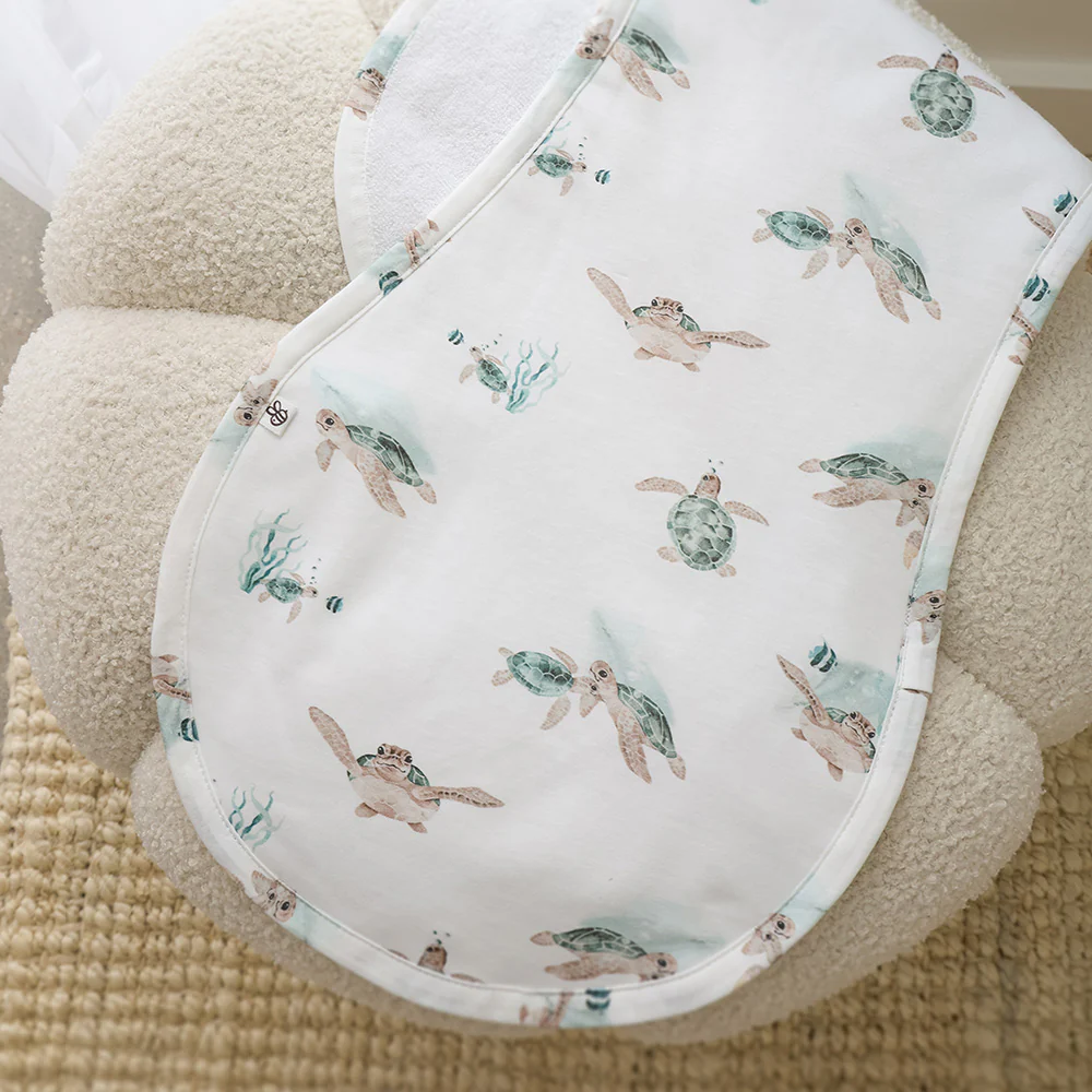Turtle Organic Cotton Burp Cloth - Image 5