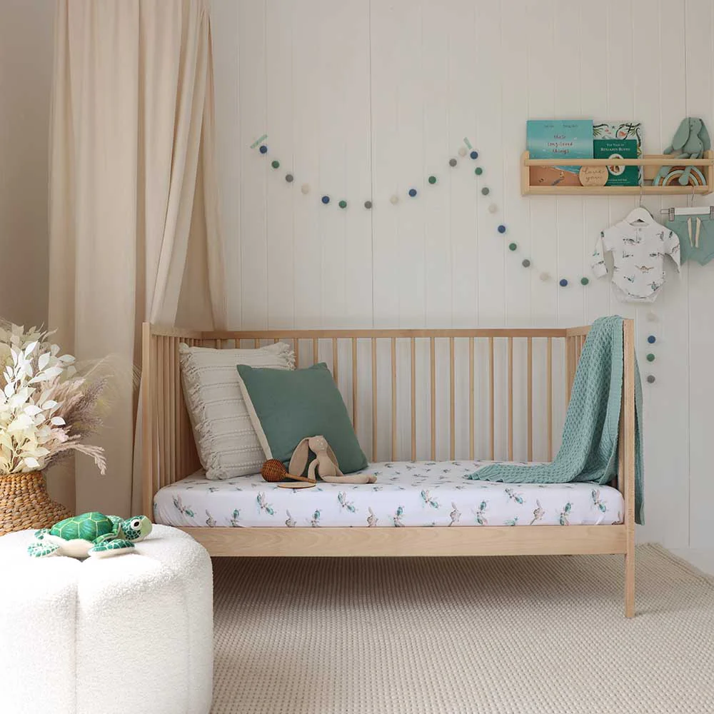 Turtle Organic Fitted Cot Sheet - Image 2