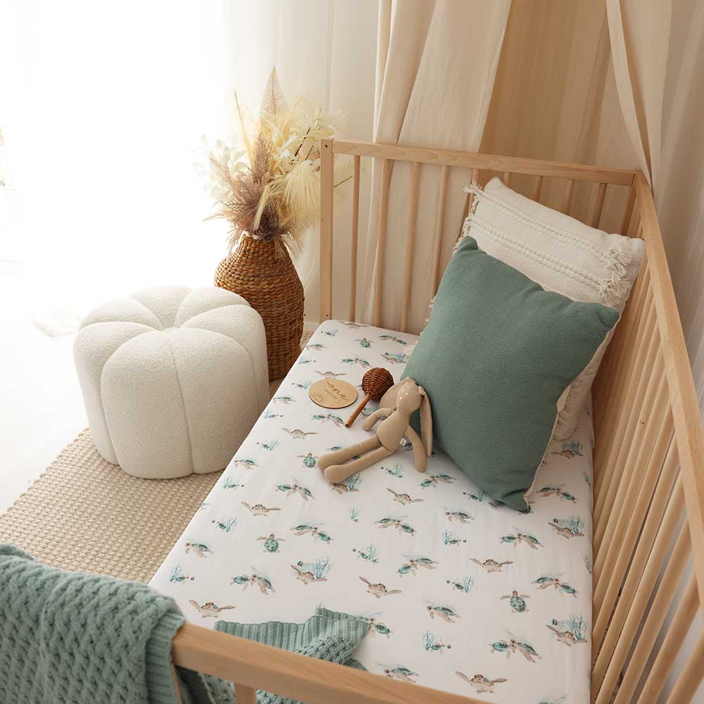 Turtle Organic Fitted Cot Sheet - Image 5