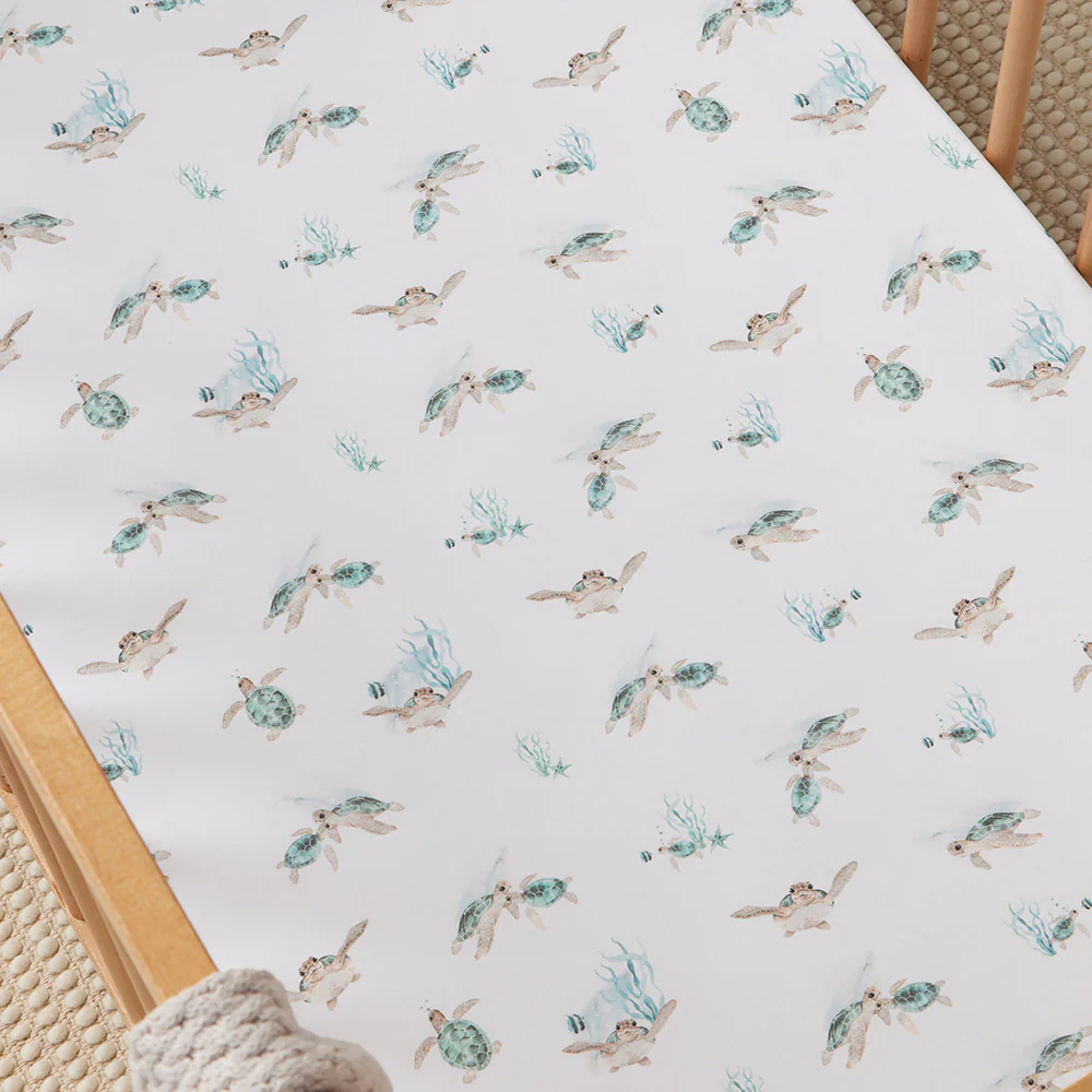 Turtle Organic Fitted Cot Sheet - Image 6