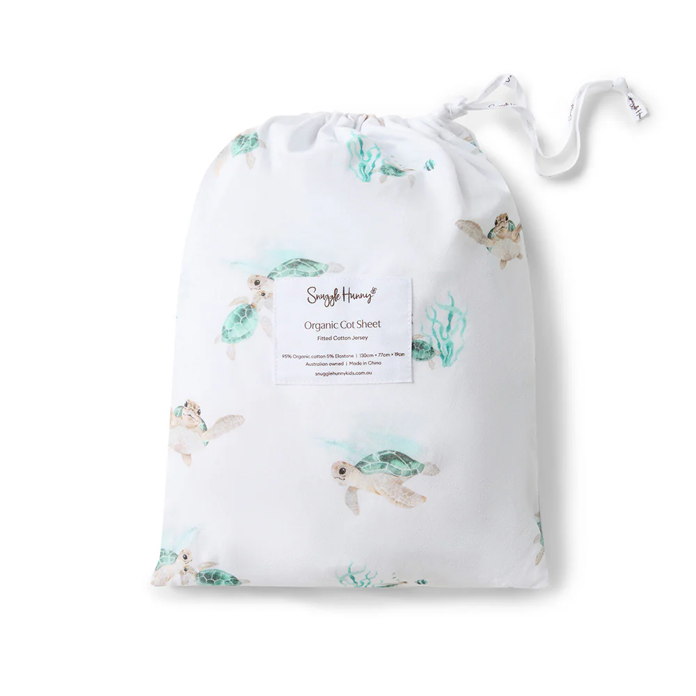 Turtle Organic Fitted Cot Sheet - Image 7