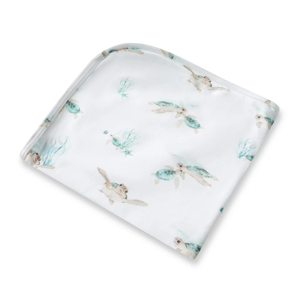 Turtle Organic Jersey Wrap & Beanie Set - Image 4