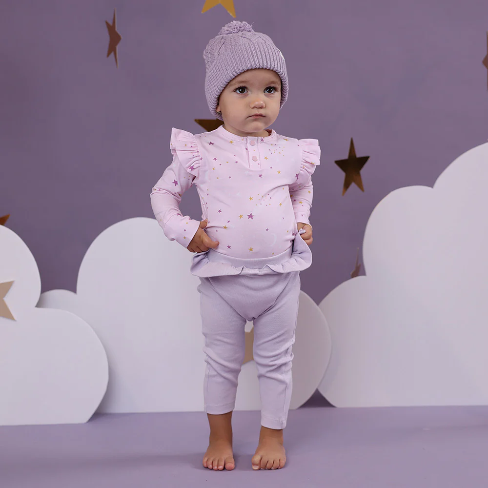 Twinkle Long Sleeve Organic Bodysuit with Frill - Image 10