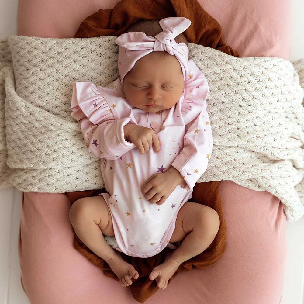 Twinkle Long Sleeve Organic Bodysuit with Frill - Image 11