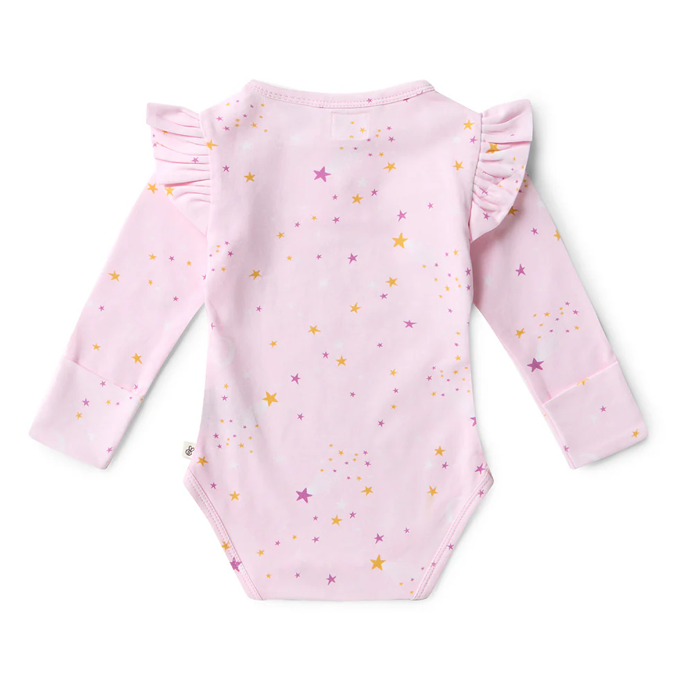 Twinkle Long Sleeve Organic Bodysuit with Frill - Image 6